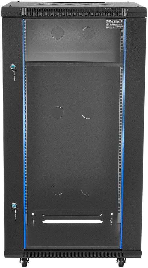 VEVOR 22U tinklo spinta su stiklo durimis 600 mm