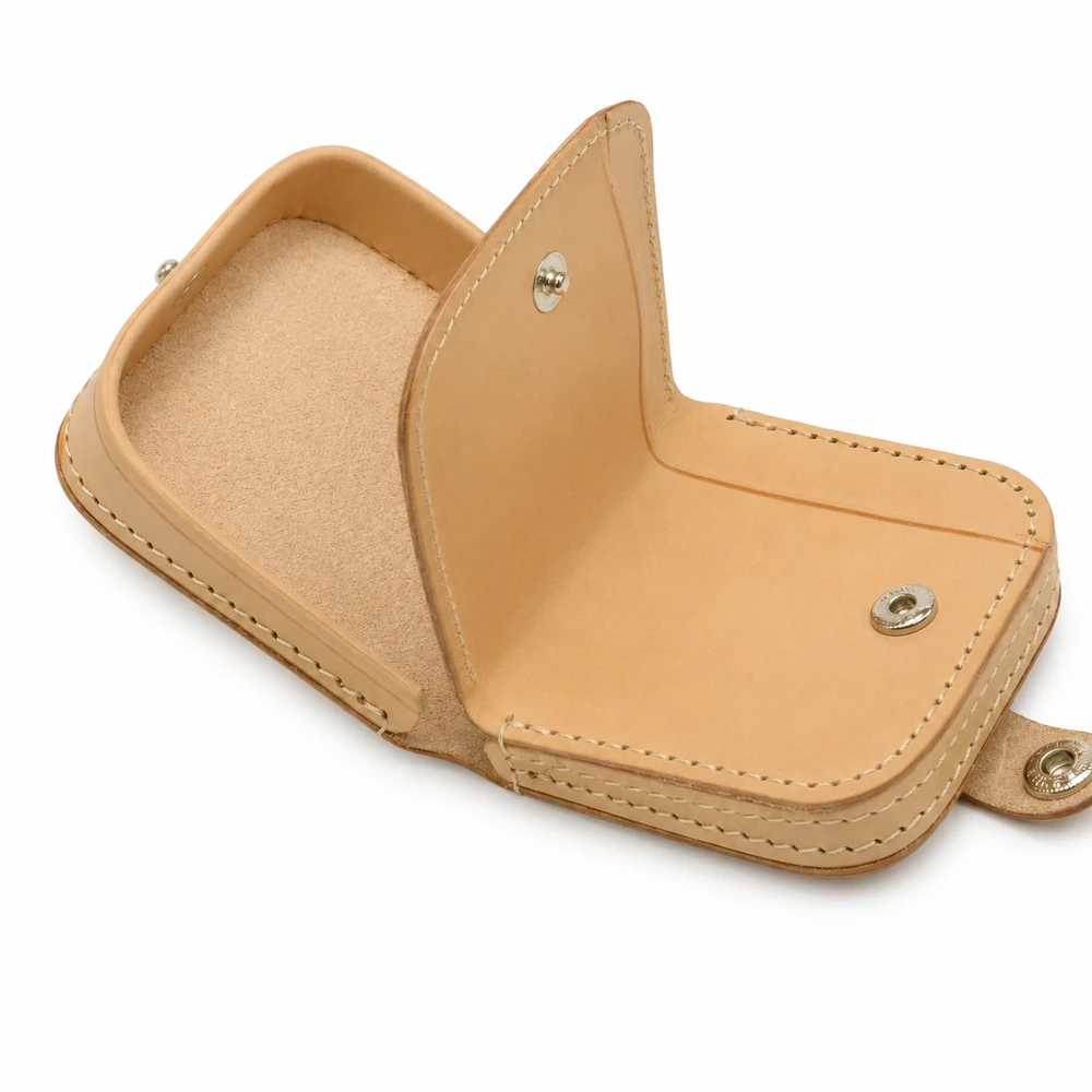 TMC Natural Leather Portmonetka Skórzana Podkówka na Drobne Bilonówka
