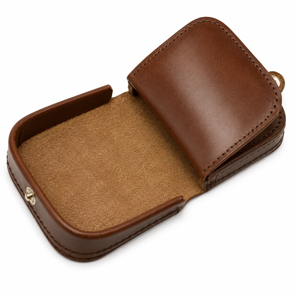TMC Natural Leather Portmonetka Skórzana Podkówka na Drobne Bilonówka