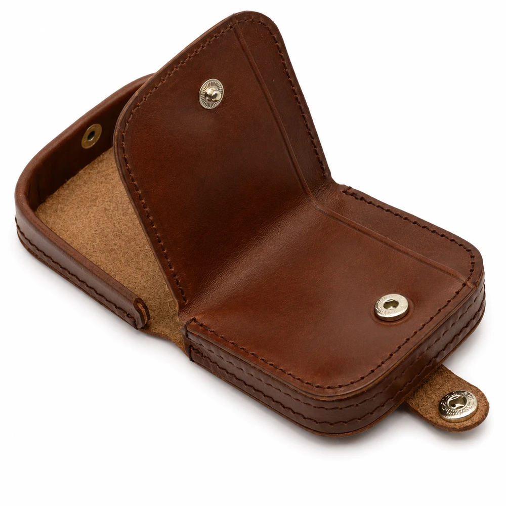 TMC Natural Leather Portmonetka Skórzana Podkówka na Drobne Bilonówka