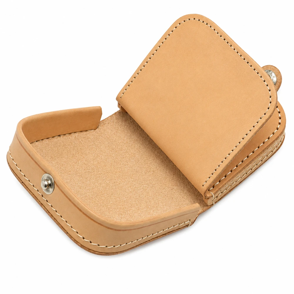 TMC Natural Leather Portmonetka Skórzana Podkówka na Drobne Bilonówka