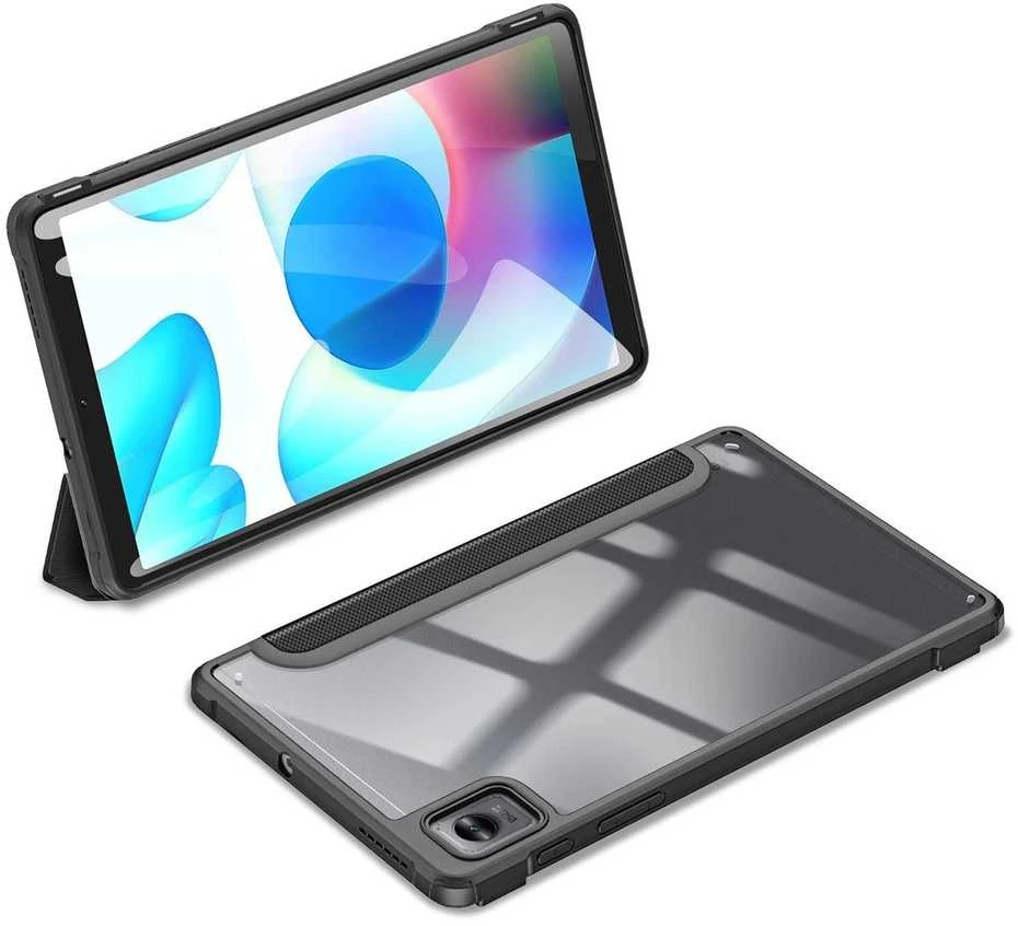 Dux Ducis Toby Armored Flip Smart dėklas planšetiniam kompiuteriui Realme Pad Mini juodos spalvos