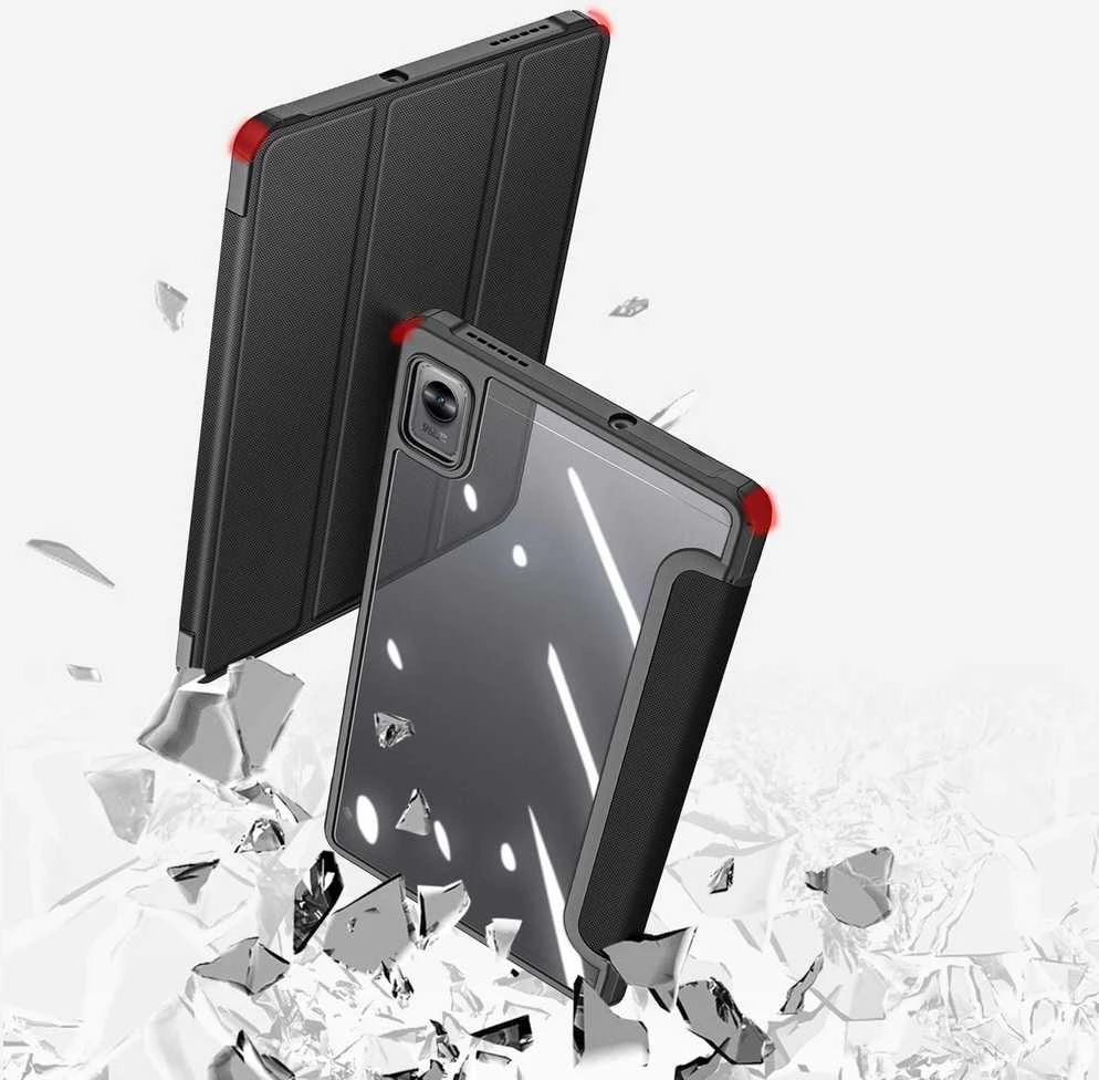 Dux Ducis Toby Armored Flip Smart dėklas planšetiniam kompiuteriui Realme Pad Mini juodos spalvos