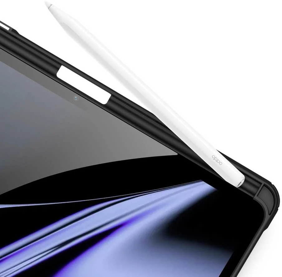 Dux Ducis Toby Armored Flip Smart Oppo Pad with Stylus Holder dėklas planšetiniam kompiuteriui juodos spalvos