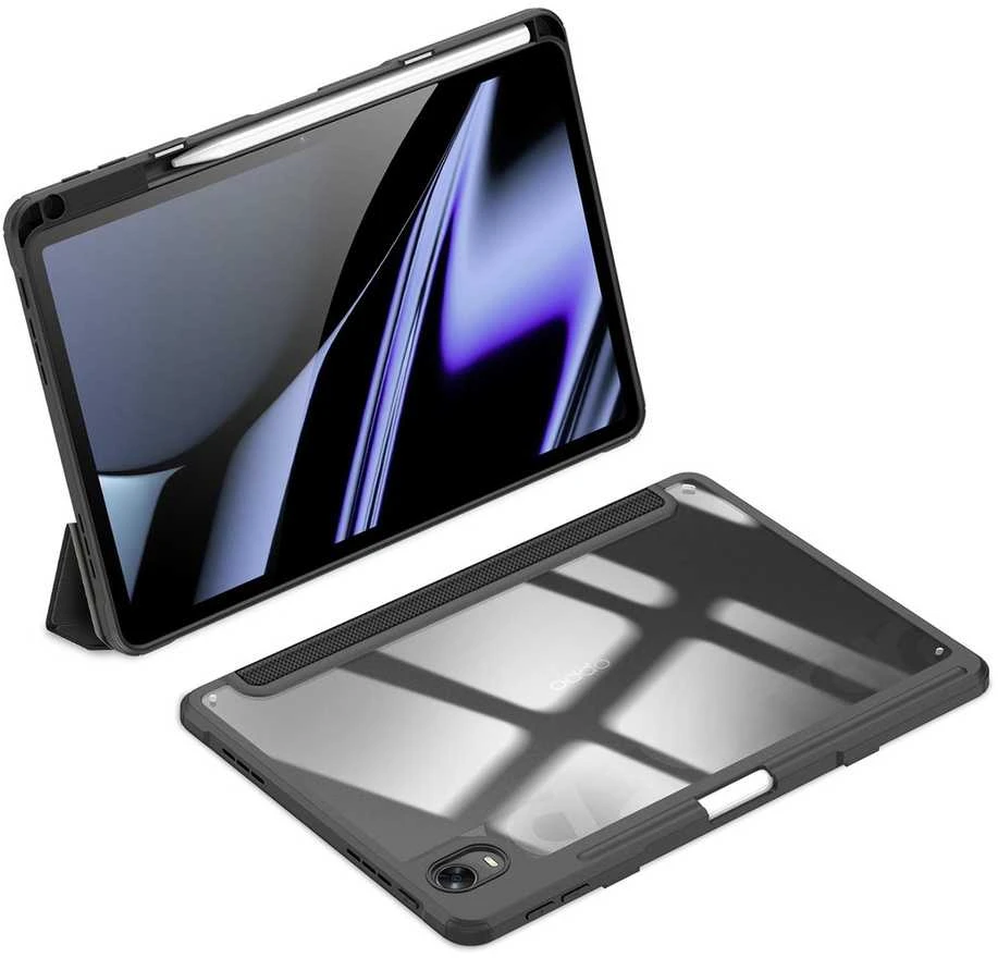 Dux Ducis Toby Armored Flip Smart Oppo Pad with Stylus Holder dėklas planšetiniam kompiuteriui juodos spalvos