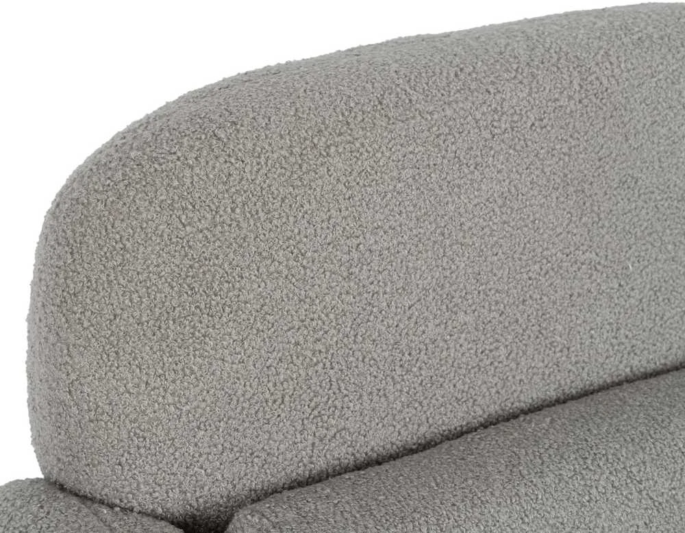 TOGO pilkas „Boucle“ modernus poilsio fotelis