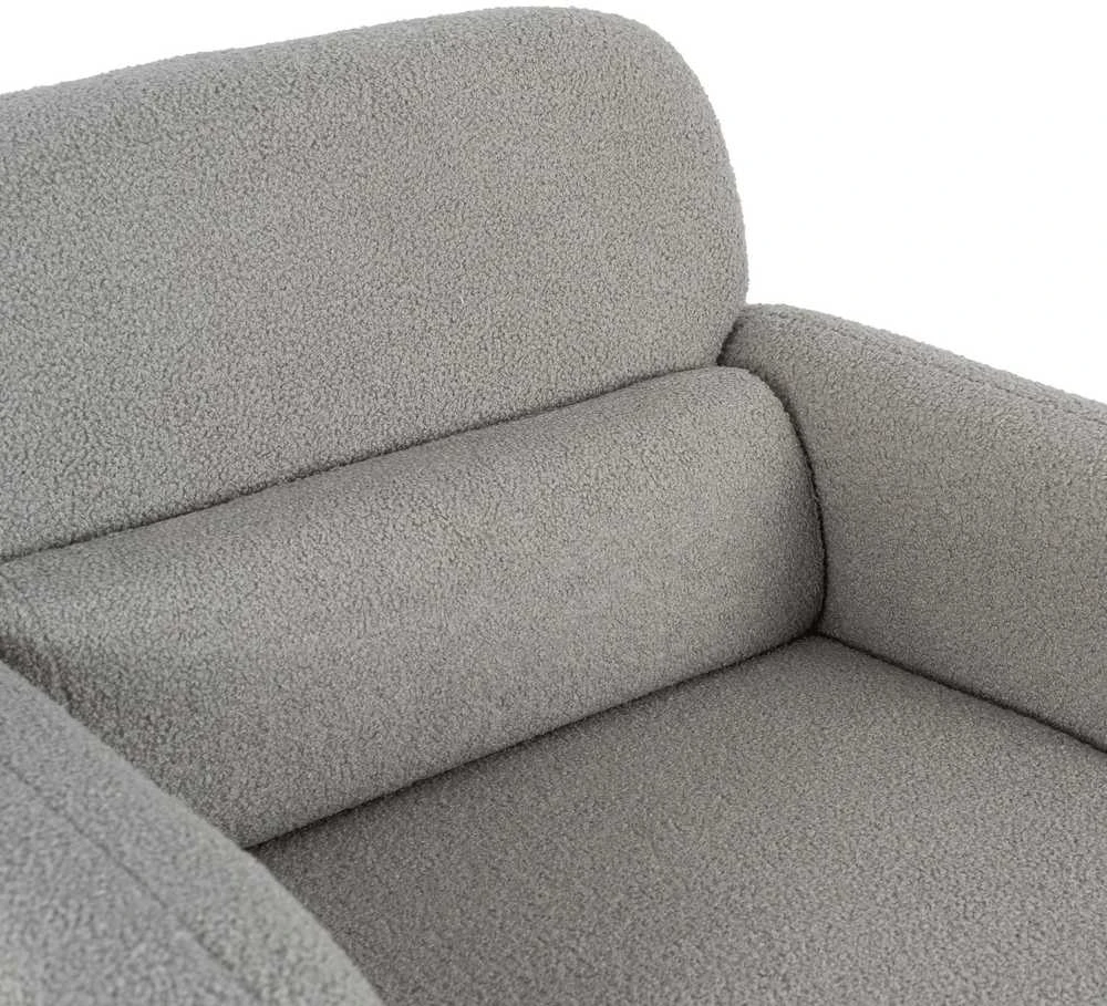 TOGO pilkas „Boucle“ modernus poilsio fotelis