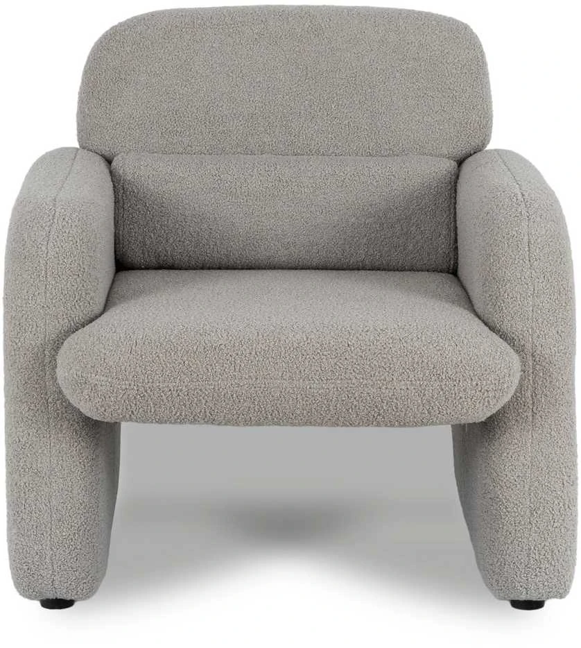 TOGO pilkas „Boucle“ modernus poilsio fotelis