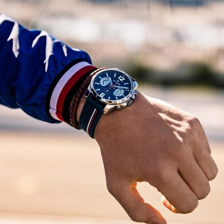 „Tommy Hilfiger 1791476 Decker“ vyriškas mėlynas silikoninis laikrodis