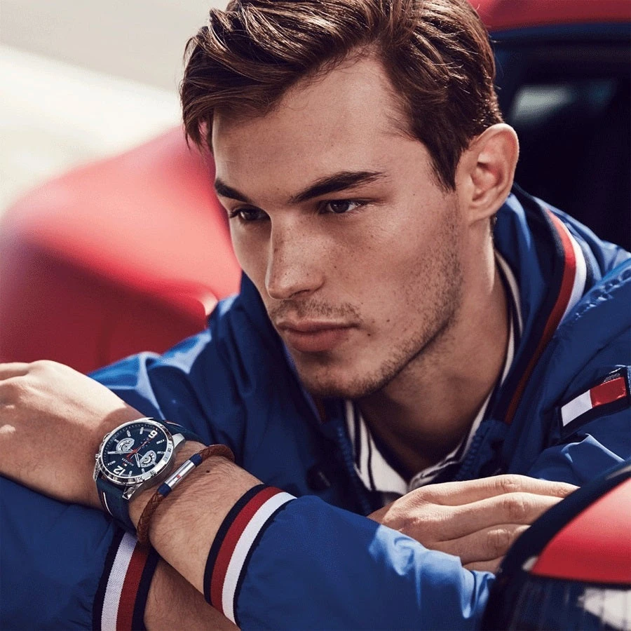 „Tommy Hilfiger 1791476 Decker“ vyriškas mėlynas silikoninis laikrodis