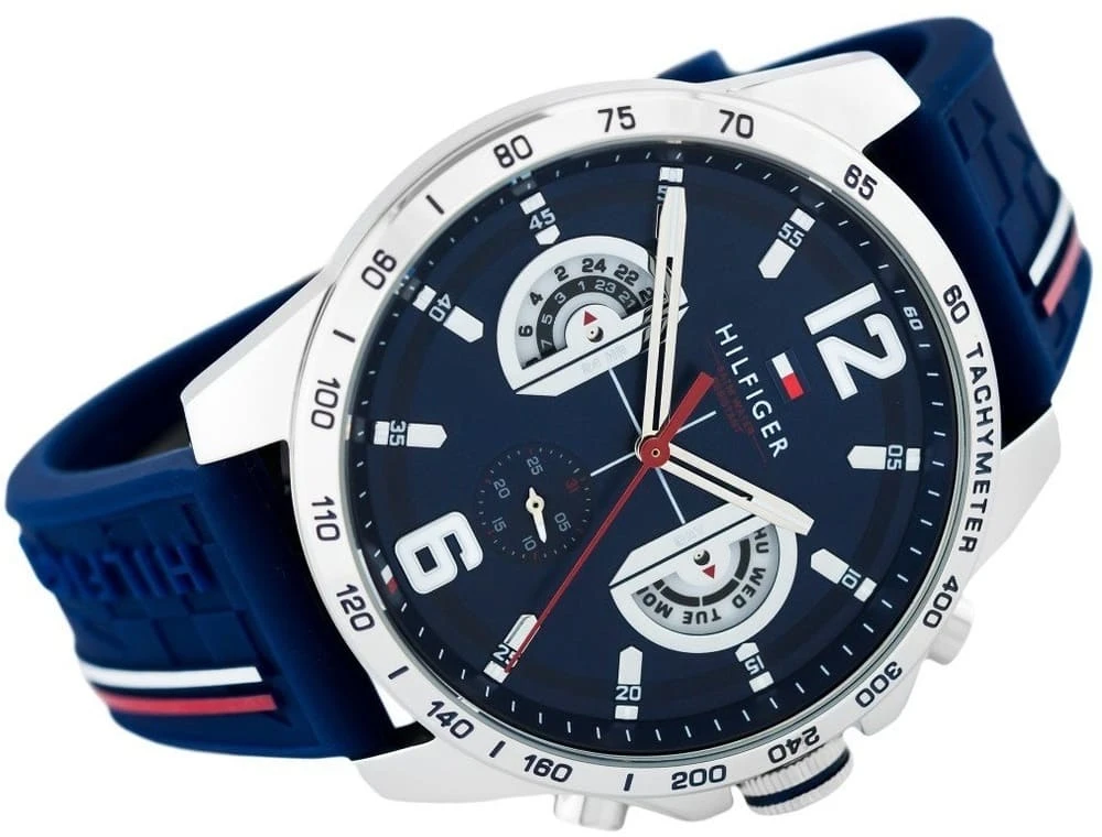 „Tommy Hilfiger 1791476 Decker“ vyriškas mėlynas silikoninis laikrodis