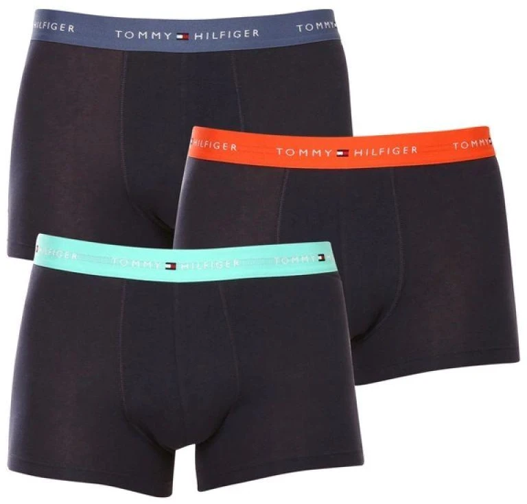 Tommy Hilfiger 3 vnt. rinkinys Vyriški bokseriai Tamsiai Mėlynos Medvilniniai