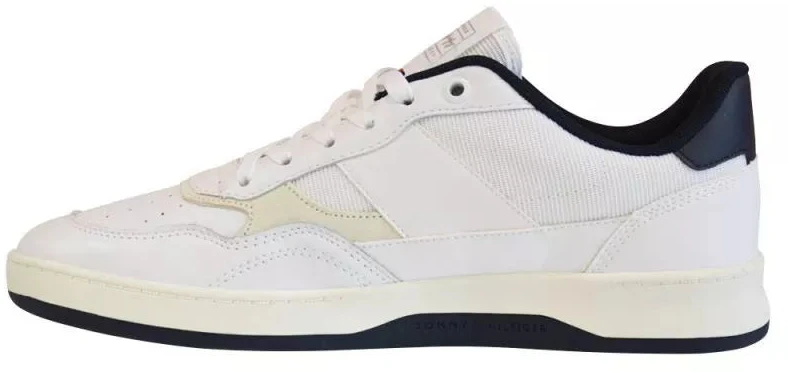 Tommy Hilfiger Retro Court Mix Cupsole Vyriški batai Balti - FM0FM04006 YBR