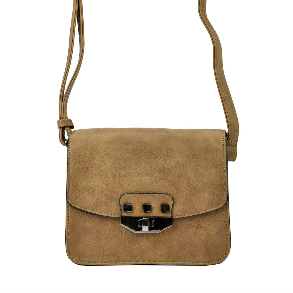 Moteriška crossbody rankinė Pierre Cardin 91023, ruda, eko oda, su reguliuojamu dirželiu