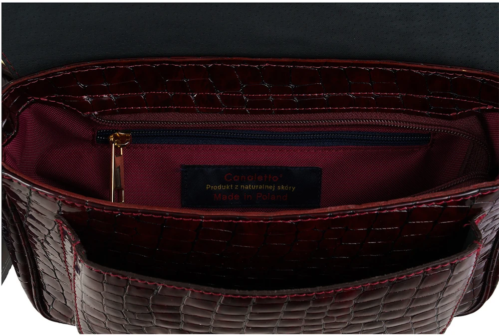 Torebka Skórzana Canaletto bordo lakierowana TD888s354