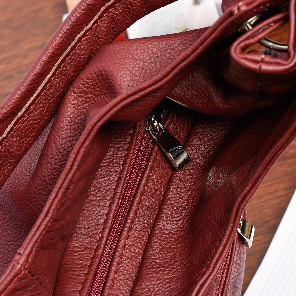 Torebka skórzana damska duża maišelis pojemny bordinė Beltimore 970