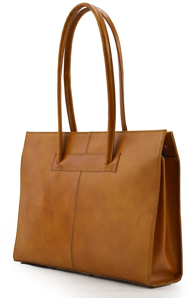 Torebka skórzana vp046l Camel