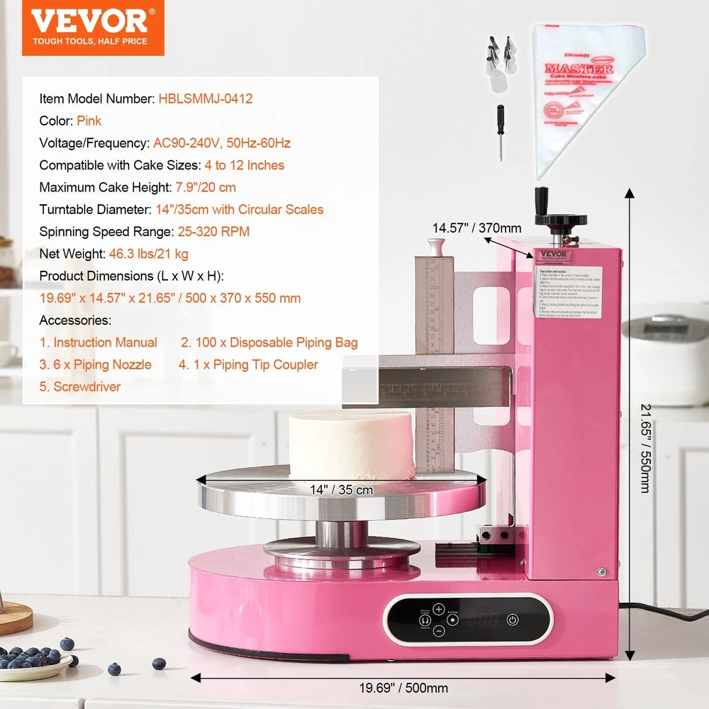 VEVOR Torto dekoravimo aparatas 4–12 cm tortams