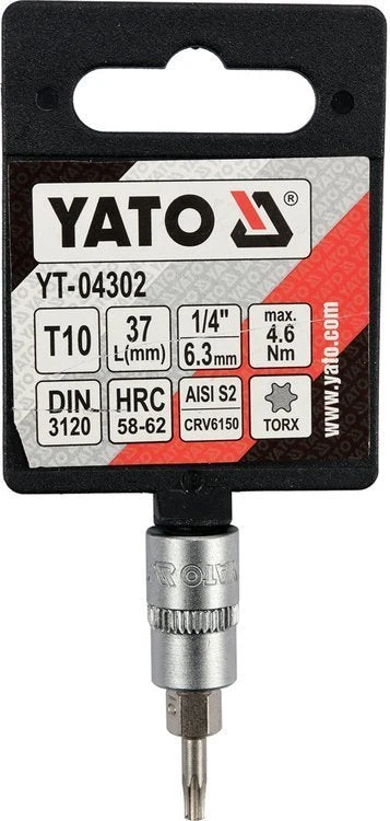 Yato TORX galvutė 1/4", T10, L37 mm (YT-04302)
