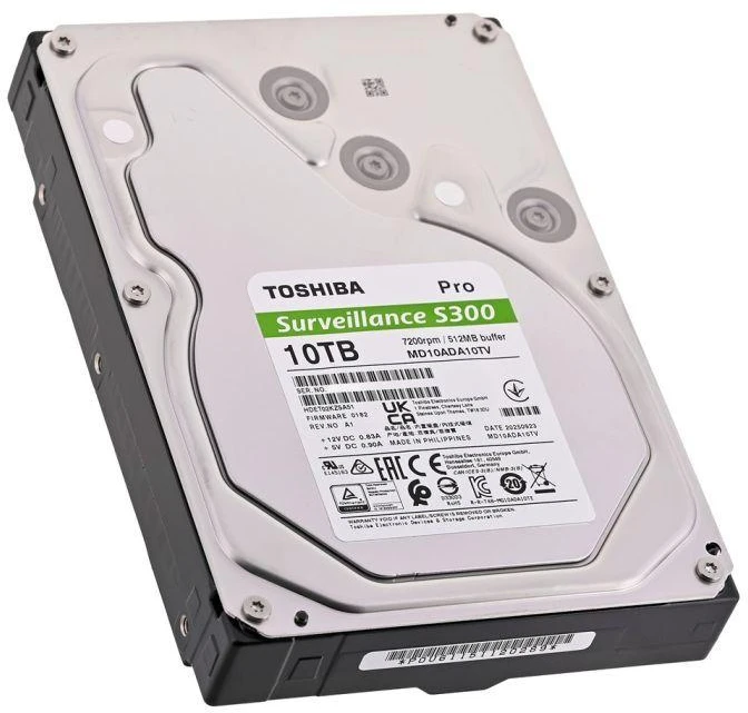 TOSHIBA BULK S300 Pro stebėjimo sistemos kietasis diskas 10 TB 3,5 colio SATA 7200 aps./min.