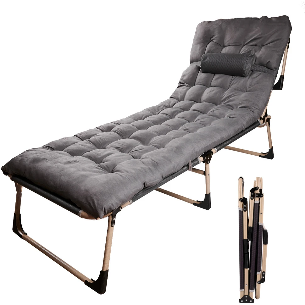 Generic Turistinė sulankstoma lauko lova 198 cm tamsiai pilka