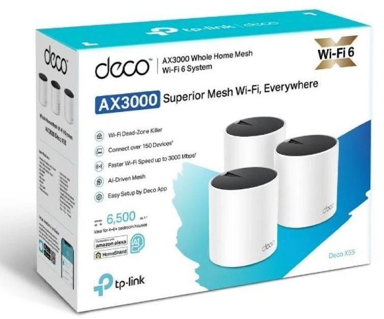 Ausinės TP-Link AX3000 Dviejų juostų (2.4 GHz/5 GHz) Wi-Fi 6 (802.11ax) Baltas 3 vidiniai
