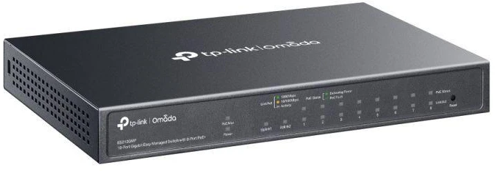 Ausinės TP-LINK ES210GMP Omada 10 prievadų gigabitinis lengvai valdomas komutatorius su 8 PoE+ prievadais