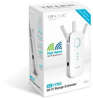 TP-LINK AC1750 dviejų juostų belaidis sieninis diapazono plėstuvas Qualcomm 1300Mbps esant 5GHz + 450Mbps esant 2,4Ghz 802.11ac/a/b/g/n