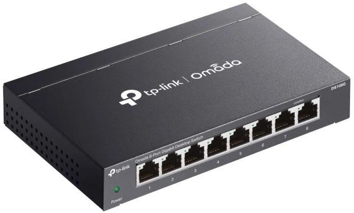 Šakotuvas TP-Link Omada DS108G gigabitinis eterneto komutatorius (10/100/1000), juodas