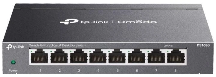 Šakotuvas TP-Link Omada DS108G gigabitinis eterneto komutatorius (10/100/1000), juodas