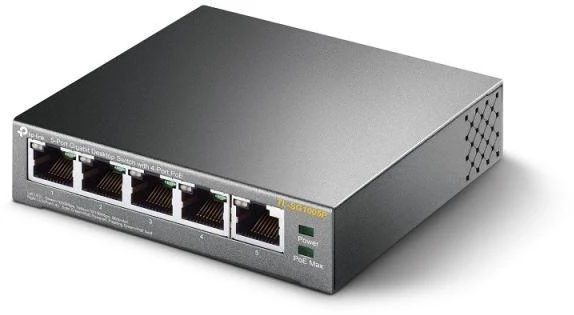 Šakotuvas TP-Link TL-SG1005P Ne-valdomas Gigabit Ethernet (10/100/1000) Maitinimas per Eternetą (PoE) Juoda