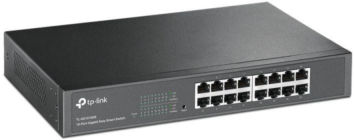 Ausinės TP-Link TL-SG1016DE valdomas tinklo jungiklis L2 Gigabit Ethernet (10/100/1000), juodas