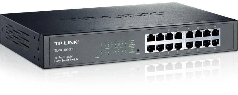 Ausinės TP-Link TL-SG1016DE valdomas tinklo jungiklis L2 Gigabit Ethernet (10/100/1000), juodas