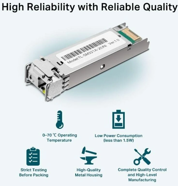 Šakotuvas TP-Link gigabito vieno režimo WDM dvikryptis SFP modulis