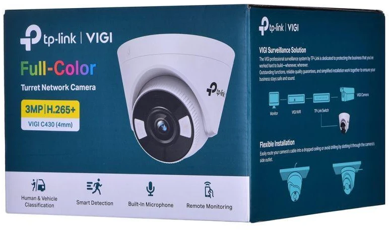 TP-LINK | Spalvota bokštelio formos tinklo kamera | VIGI C430 | Bokštelis | 3 MP | 4 mm | H.265+/H.265/H.264+/H.264 | N/A