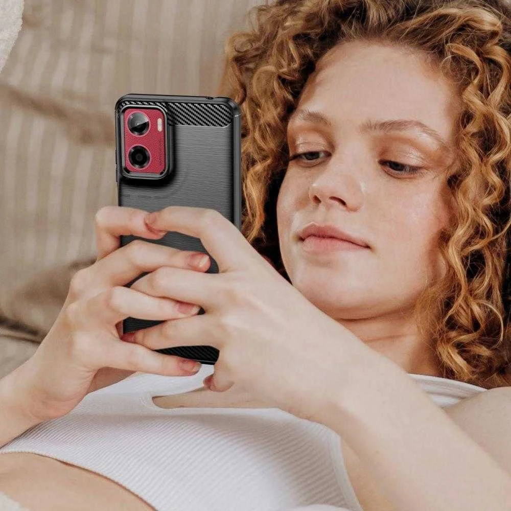 Tech-Protect TPUCarbon dėklas, skirtas Motorola Moto G05 / E15 - juodas