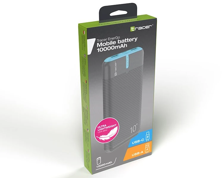 Tracer EnerGo 10000mAh pilka-mėlyna