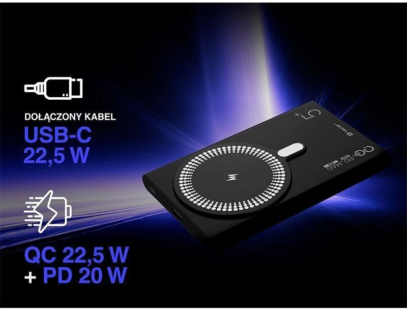 Tracer AirMag2 Lithium Polymer (LiPo) 5000 mAh Wireless charging Juodas