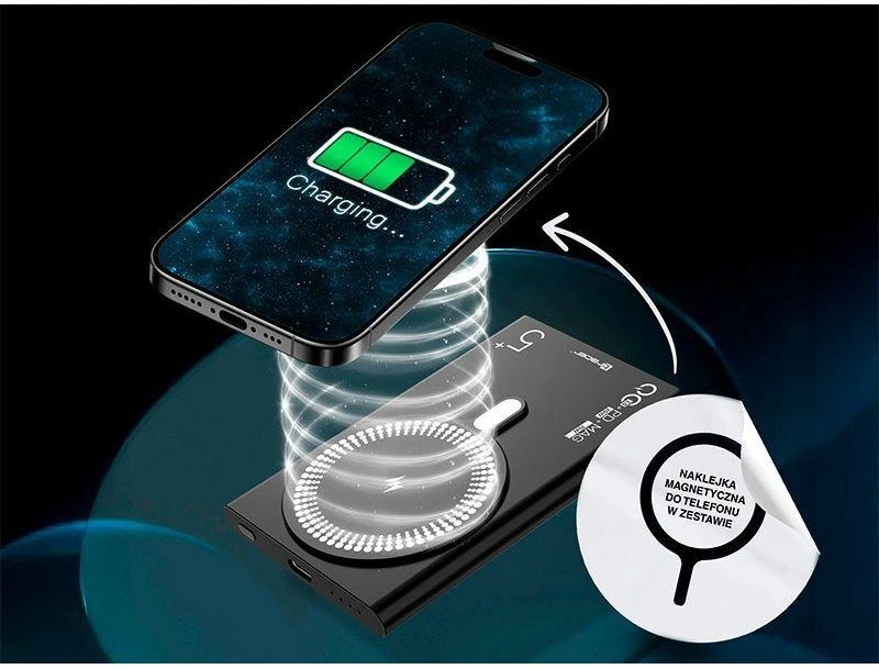 Tracer AirMag2 Lithium Polymer (LiPo) 5000 mAh Wireless charging Juodas