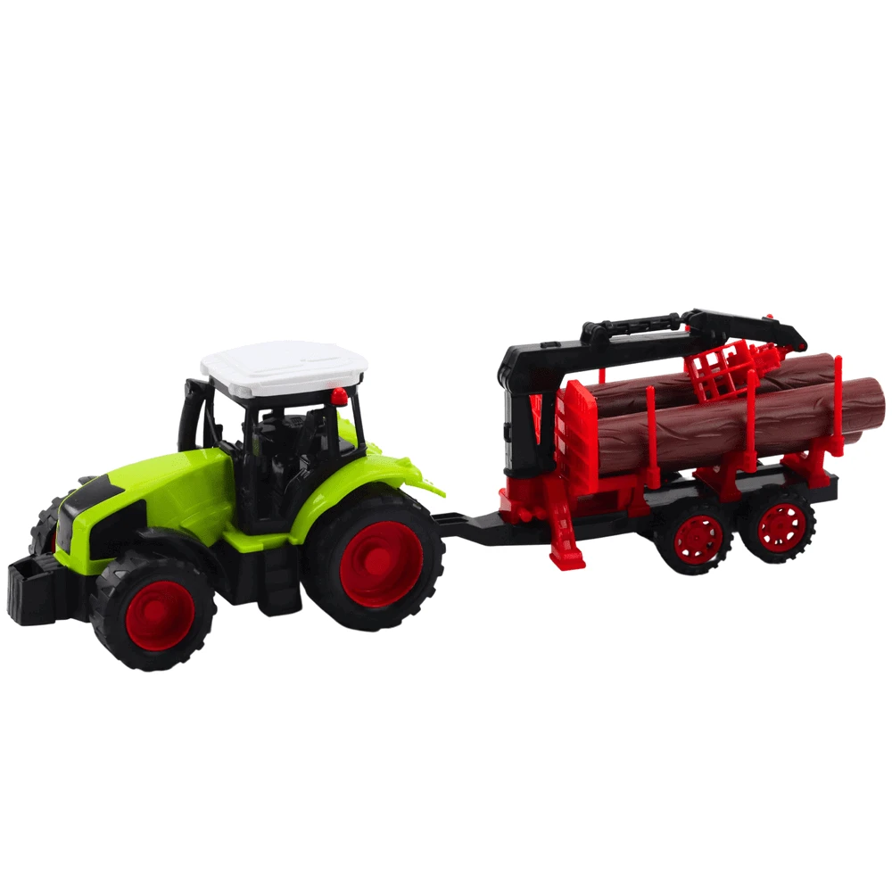 Lean Toys Traktorius su HDS priekaba medienos transportavimui