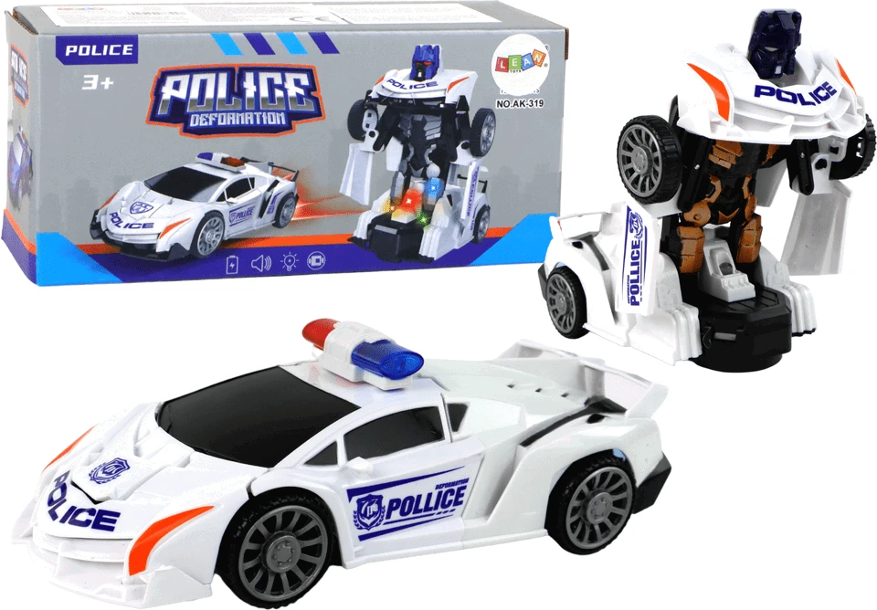 Automobilis - robotas 2in1 Lean toys, baltas