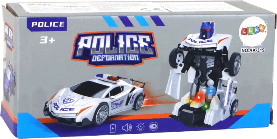 Automobilis - robotas 2in1 Lean toys, baltas