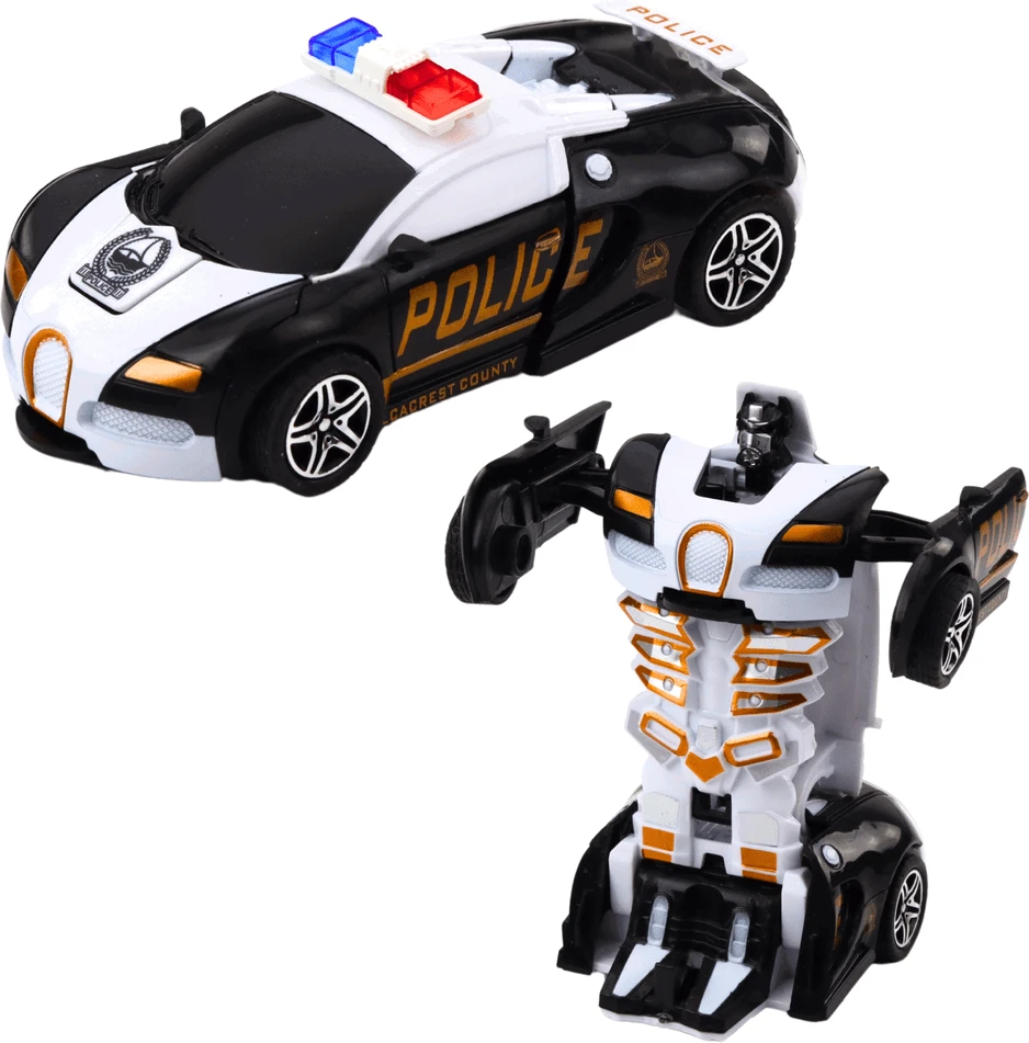 Lean Toys Žaislinis automobilis-robotas 2in1 policijos sportinis