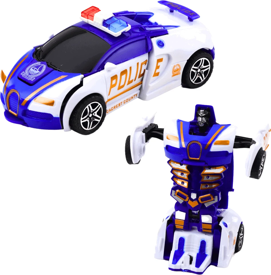 Lean Toys Žaislinis automobilis-robotas 2in1 policijos sportinis