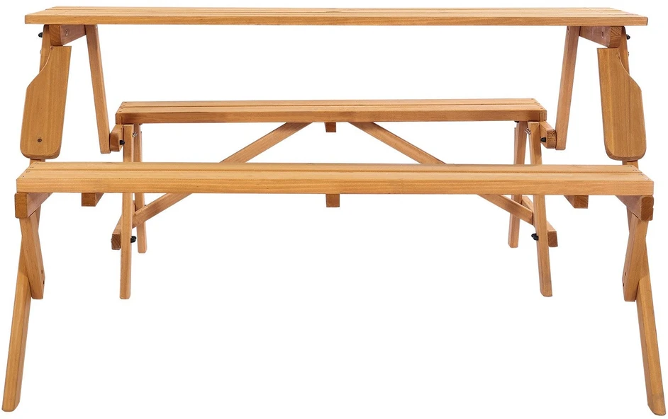 VEVOR medinis pikniko stalas su suoliuku 2-in-1
