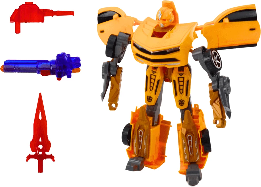 Lean Toys Geltonas Auto-Robotas 2in1 Žaislas