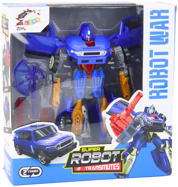 Lean Toys Mėlynas Auto-Robotas 2in1 su Priedais
