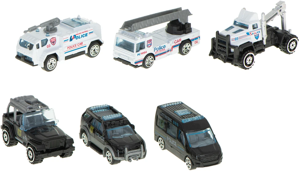 Ikonka Transporterio lėktuvas + 6 automobiliai policijos šonaspriekyje