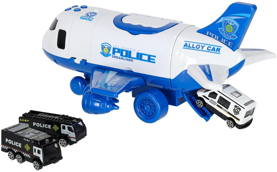 Ikonka Transporterio lėktuvas + 3 policijos automobiliai