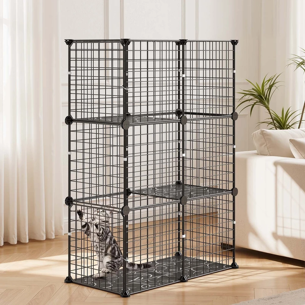 Trijų aukštų narvas katėms VEVOR 97DMSUK12601, 71,1 x 35,5 x 104,1 cm